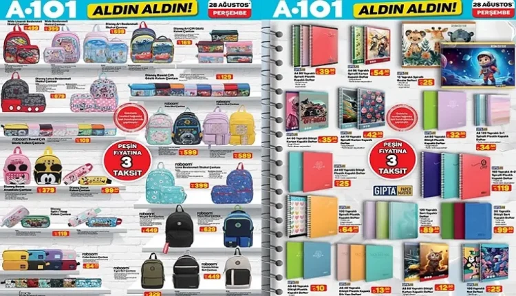 A101 broşürü ile kırtasiye ürünleri, ilkokul çantası, çaycılı dijital su sebili, şarjlı masaj aleti, halı yıkama makinesi satışa çıkıyor: A101 aktüel kataloğu bu hafta neler sunuyor, hangi ürünler var?