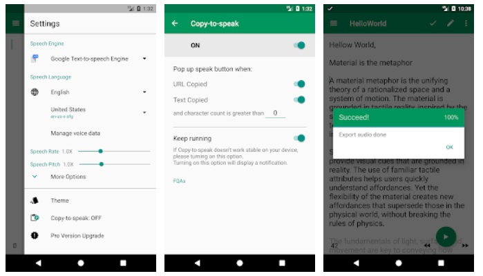 yaziyi sese cevirme android